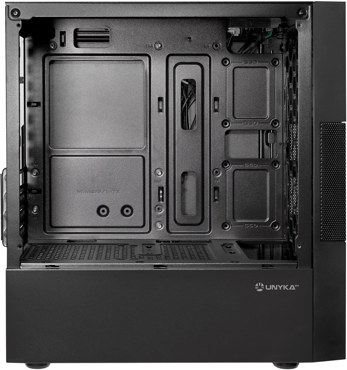 Caja UNYKAch Aero C25 Micro ATX Negra, Fuente ATX 500W y Cristal Templado